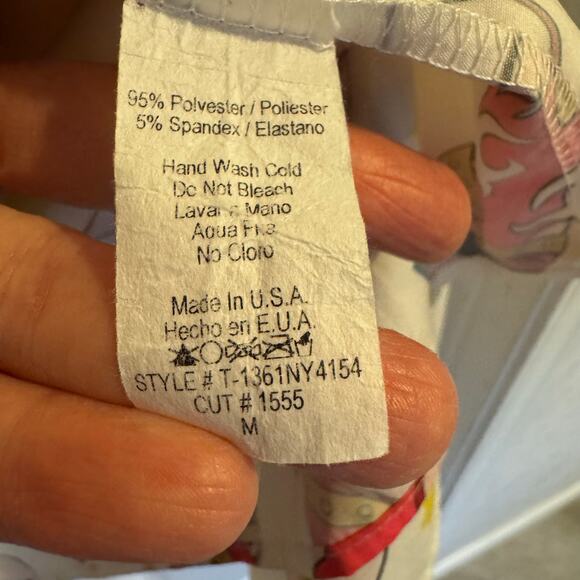 Vintage Nylon Apparel Shirt Womens Medium White/Pink Western Boot Button Up 90s - Picture 8 of 8